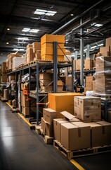Warehouse with boxes