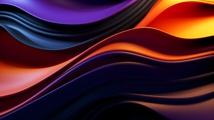 3d render, perfect shape, aesthetic, colorful background with abstract shape, curvy wave lines, banner, card