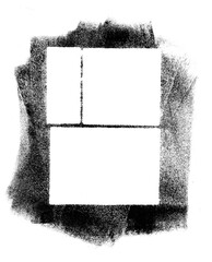 Drei handgedruckte schwarze Rahmen analoger Rand Rahmendruck