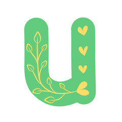 Green Alphabet With Ornament