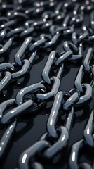 A group of chains hanging.
