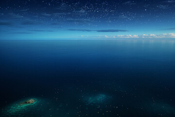 night sky and sea with moonlight chill relax background 