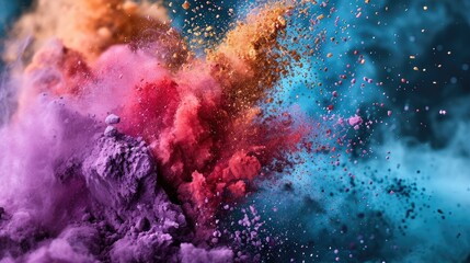 Colorful powder splash explosion dust paint wallpaper background