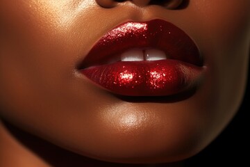 Obraz premium close up lips of woman