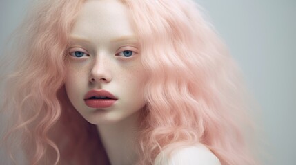 Fototapeta premium Albino Blonde girl. portrait of a woman