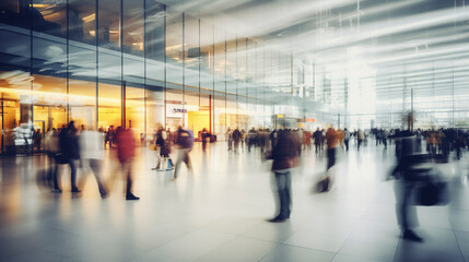 people walking in an airport