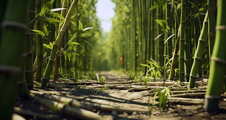 bamboo forest background, ai generated. - obrazy, fototapety, plakaty