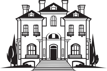 Fototapeta premium Cityscape Doodle Cartoon Building Sketch in Vector Icon Cute Building Illustration Cartoon Sketch in Vector Logo