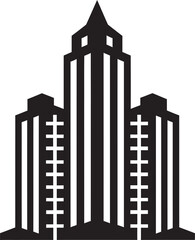 Skyline Multifloor Blueprint Cityscape Vector Icon Design City Horizon High rise Multifloor Building in Vector Logo