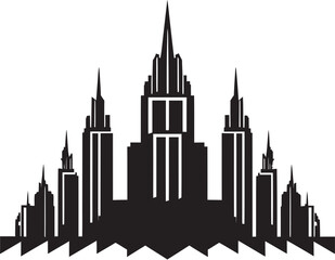 Cityline Multifloor Impression Urban Vector Logo Design Urban Heights Blueprint Multifloor Cityscape Vector Logo
