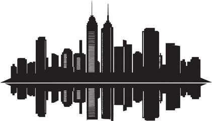 Fototapeta na wymiar Skyline Multifloor Silhouette Urban Building in Vector Icon Design Metropolitan Tower Impression Multifloor Cityscape Vector Logo