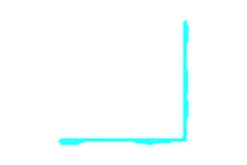 Blue futuristic square neon glow corner