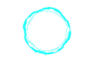 Blue futuristic neon glow round frame