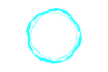 Blue futuristic neon glow round frame