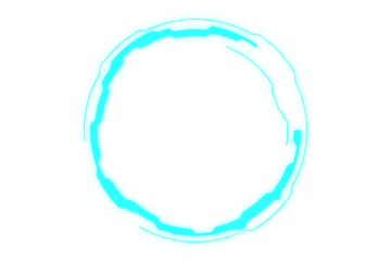 Blue futuristic neon glow round frame