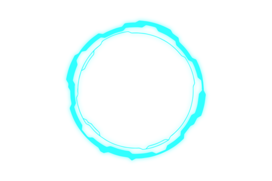 Blue futuristic neon glow round frame - Powered by Adobe