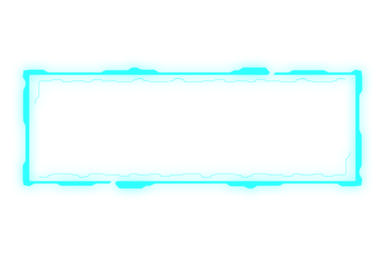 Blue futuristic frame in neon glow