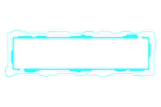 Blue futuristic frame in neon glow