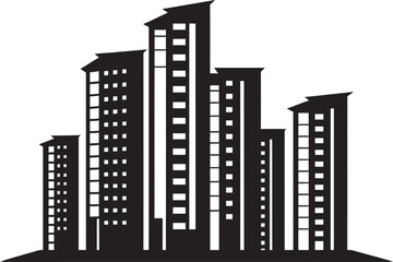 Skyline Visionary Multifloor Urban Building Vector Design City Vista Layers Multifloral Cityscape Vector Emblem Design