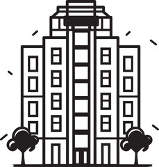 Naklejka premium Skyline Essence Multifloor Urban Landscape Vector Design Cityline Visions Multifloral Cityscape Vector Logo