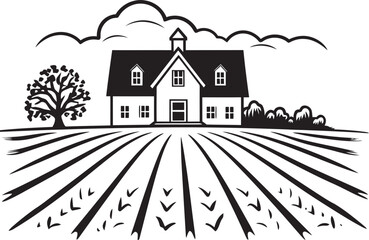 Farmers Haven Icon Farmhouse Design Vector Logo Agrarian Retreat Symbol Farmers Farmhouse Emblem in Vector