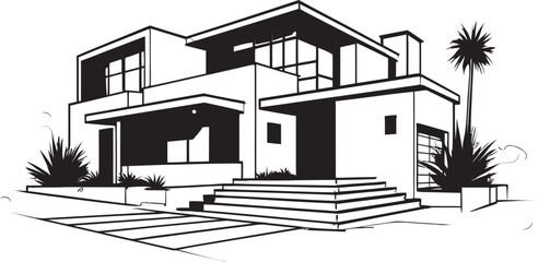Creative Dwelling Impression House Idea Vector Icon Home Structure Symbol Architecture Design Vector Emblem