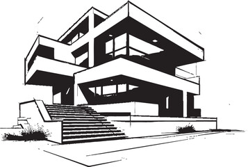 Architectural Brilliance Symbol House Design Vector Icon Contemporary Abode Emblem Architecture Idea Vector Logo