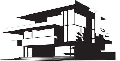 Naklejka premium Innovative Housing Mark Architecture Design Vector Logo Creative Dwelling Impression House Idea Vector Icon
