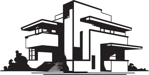 Modern Dwelling Vision Architecture Design Vector Icon Creative Home Concept House Idea Vector Logo