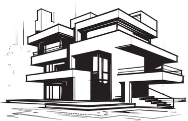 Sleek Living Icon Modern Property Idea Vector Logo Architectural Brilliance Symbol Residential Design Vector Icon