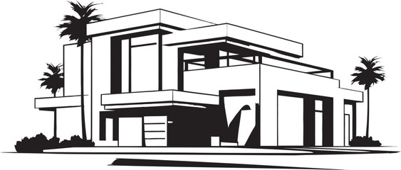 Sophisticated Home Mark Stylish House Design in Vector Fashionable Living Icon Modern House Idea Vector Logo