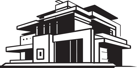 Contemporary Living Crest Stylish House Design Vector Emblem Modern Dwelling Mark Stylish House Design Vector Logo