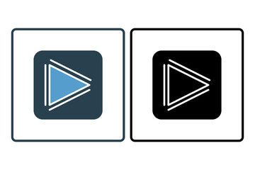 play icon. icon related to basic web and UI. suitable for web site, app, user interfaces, printable etc. solid icon style. simple vector design editable