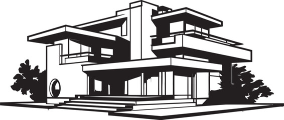 Classy Home Symbol Modern House Idea Vector Icon Sleek Living Crest Stylish House Design Vector Emblem