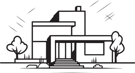 Classy Habitat Symbol Stylish House Design Vector Icon Sleek Living Vision Modern House Idea Vector Emblem