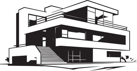 Trendsetting Habitat Stylish House Design Vector Logo Sophisticated Living Symbol Modern House Idea Vector Icon