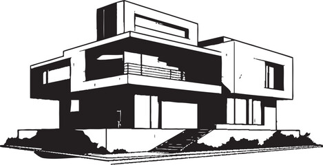 Urban Elegance Modern House Design Vector Emblem Trendsetting Habitat Stylish House Design Vector Logo