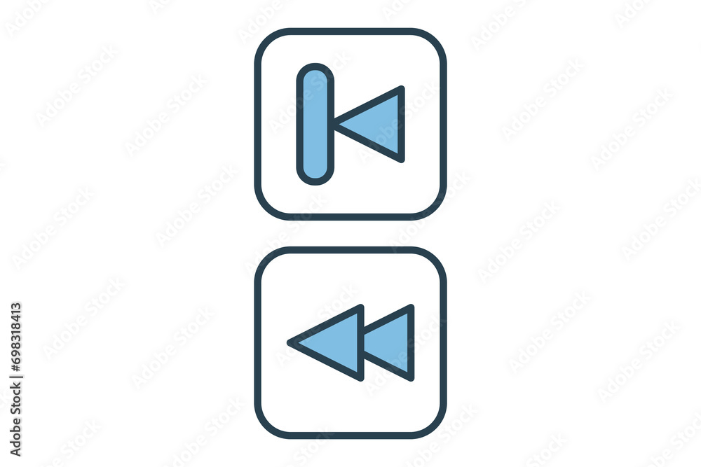 Poster backward icon. icon related to basic web and ui. suitable for web site, app, user interfaces, printa