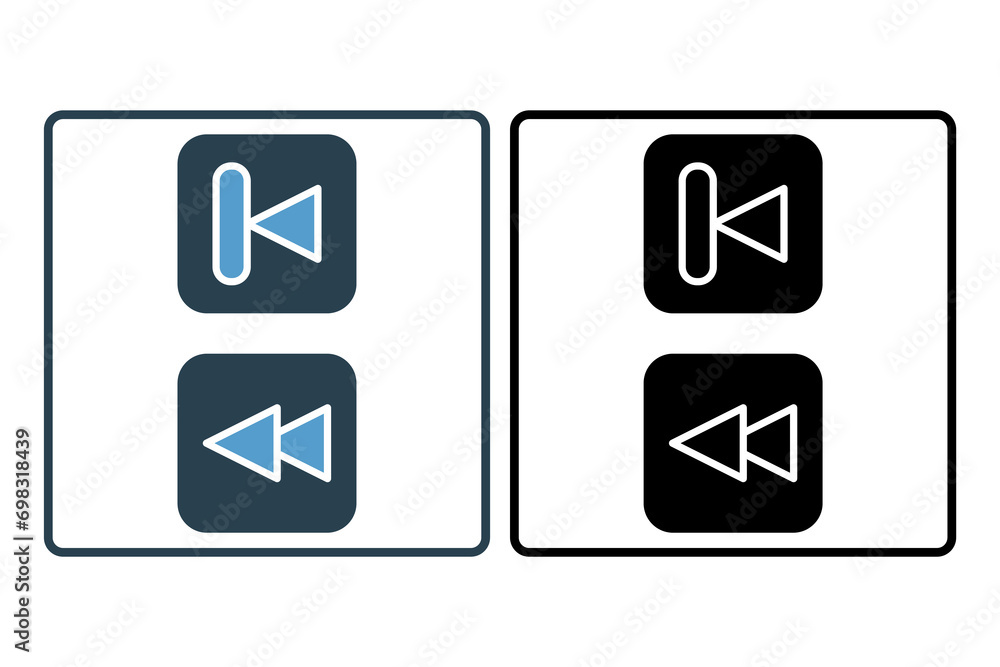 Poster backward icon. icon related to basic web and ui. suitable for web site, app, user interfaces, printa
