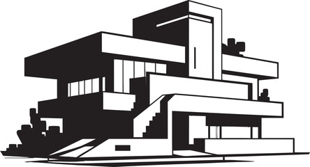 Sophisticated Living Symbol Modern House Idea Vector Icon Contemporary Abode Mark Stylish House Design Vector Icon
