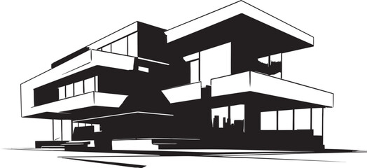 Trendsetting Habitat Stylish House Design Vector Logo Sophisticated Living Symbol Modern House Idea Vector Icon