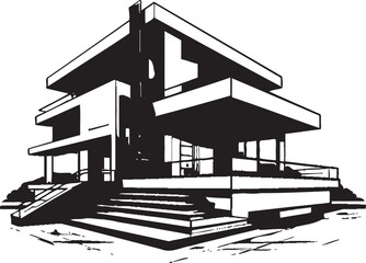 Urban Elegance Modern House Design Vector Emblem Trendsetting Habitat Stylish House Design Vector Logo