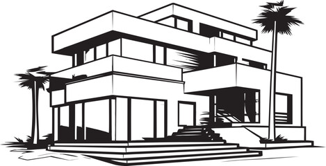 Robust Dwelling Symbol Bold House Sketch in Vector Format Strong Outline Mark Thick House Design in Logo Icon