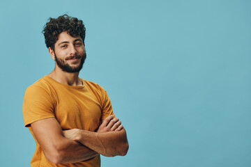 Smile confidence person men young face positive cheerful adult guy happy portrait