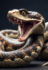 Fototapeta premium predatory snake, beautiful poisonous snake