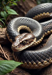 Obraz premium predatory snake, beautiful poisonous snake