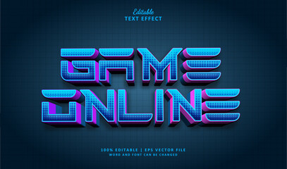 Game Online Editable Text Effect Style 3d Cyber Future Tech © Navy Graphic