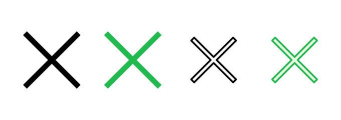 Close icon set. Delete icon vector. cross sign