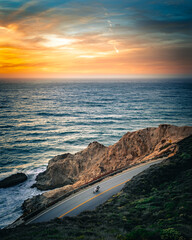 Scenic shot of Pacific Coast Highway at sunset © Wirestock