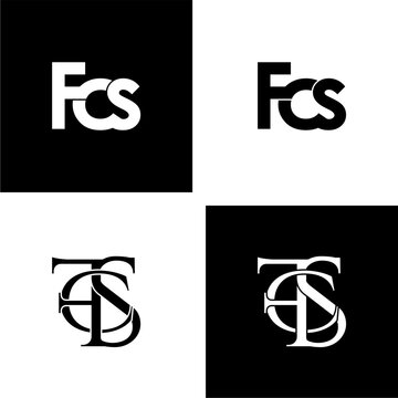 fcs typography letter monogram logo design set